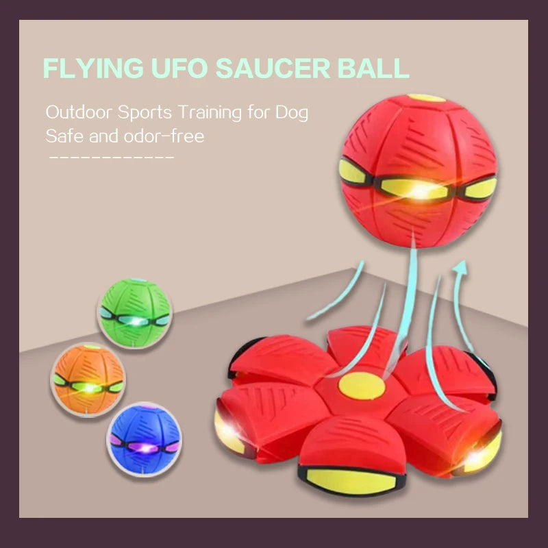 New Pet Dog Toys Flying UFO Saucer Disk Ball Durable Soft Rubber Ball Interactive Outdoor Sports Dog Training Funny Pet Toy