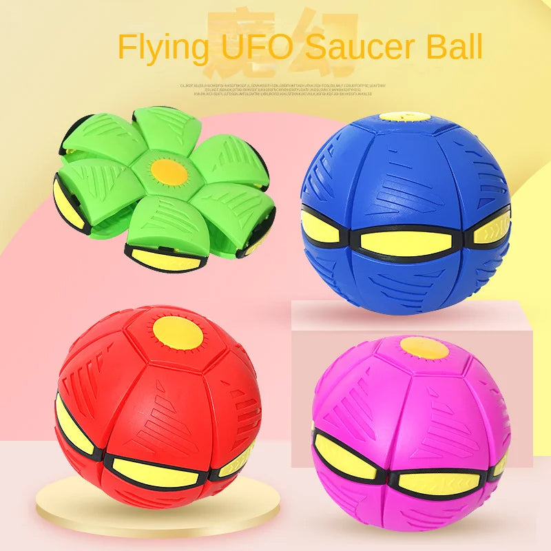 New Pet Dog Toys Flying UFO Saucer Disk Ball Durable Soft Rubber Ball Interactive Outdoor Sports Dog Training Funny Pet Toy