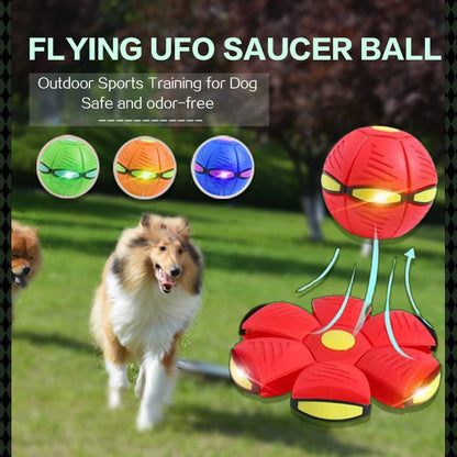 New Pet Dog Toys Flying UFO Saucer Disk Ball Durable Soft Rubber Ball Interactive Outdoor Sports Dog Training Funny Pet Toy