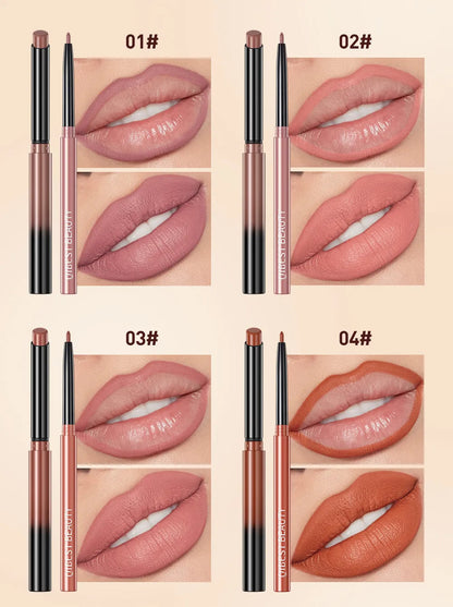 2023 New Matte Nude Lipstick Pen Long Lasting Lipliner Lip Pencil Waterproof Lip Liner Contour Sexy Red Lip Makeup Set For Women