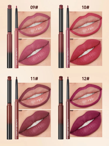 2023 New Matte Nude Lipstick Pen Long Lasting Lipliner Lip Pencil Waterproof Lip Liner Contour Sexy Red Lip Makeup Set For Women