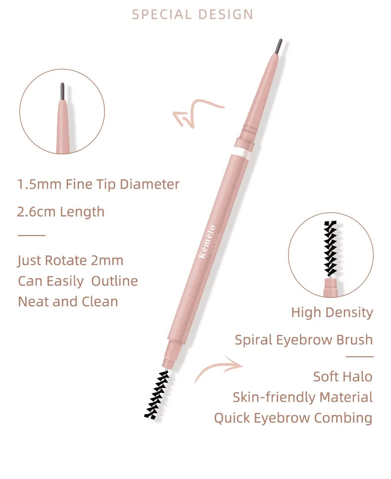 1.5mm Ultra Fine Double-Ended Eyebrow Pencil (Kemelo) Waterproof Sweat-proof Long Lasting Professional Eye Makeup For Women